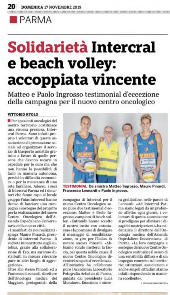 ARTICOLO GAZZETTA F.LLI INGROSSO X ONCOLOG. DIC19