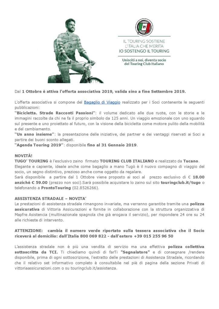 Campagna TCI 2019 Offerta associativa