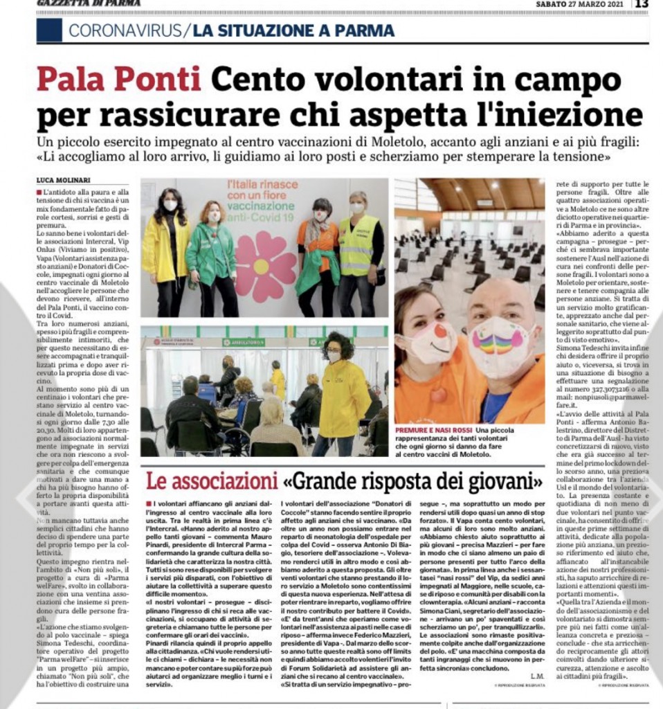 ARTICOLO VOLONTARI VACCINI 27032021