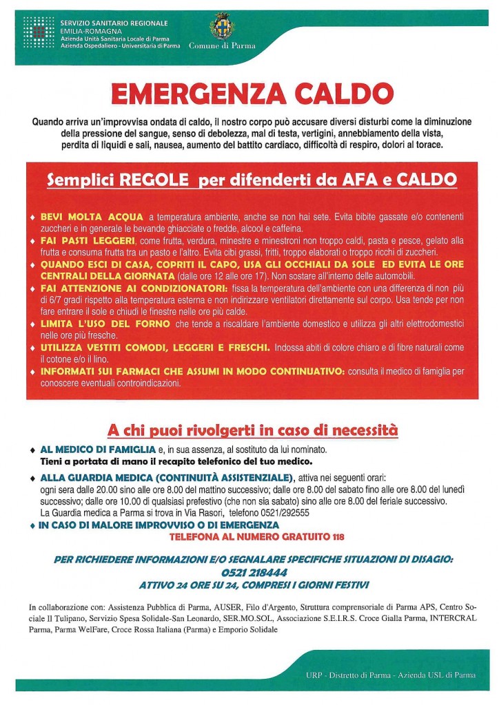 Locandina Piano caldo parma 2021