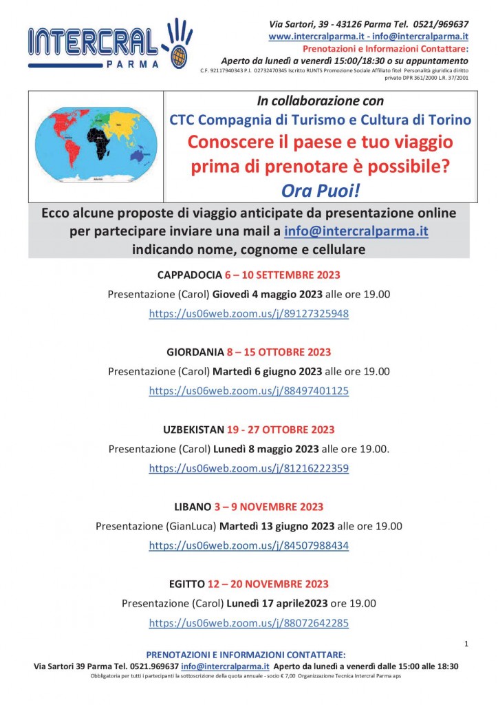 CONOSCERE IL PAESE DEL TUO VIAGGIO INCONTRI APR GIU23