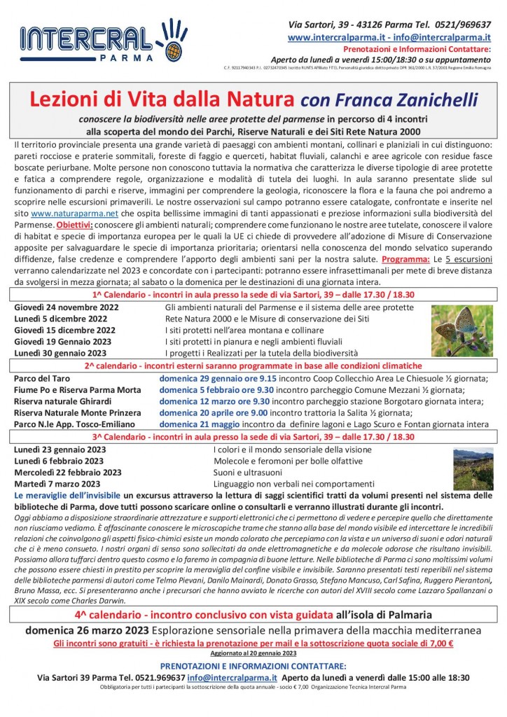 POMERIGGI con la NATURA 2022 2023