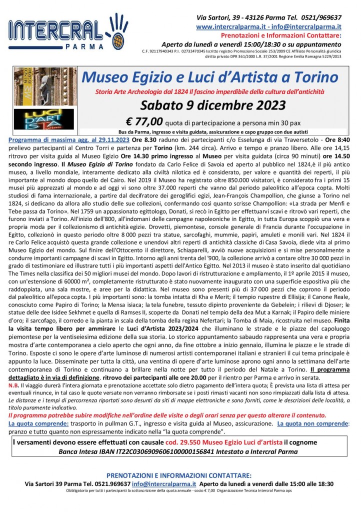 MUSEO EGIZIO 9 DICEMBRE 23