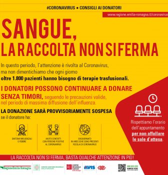 Sangue, la raccolta non si ferma