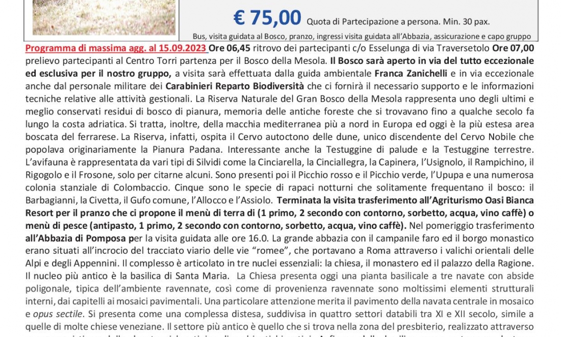 Esclusiva visita Bosco della Mesola